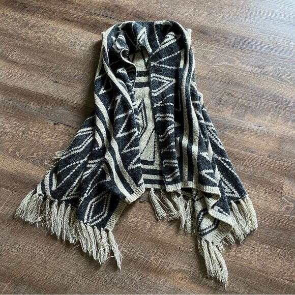 Dreamers Cardigan Sweater Vest Aztec Southwestern Poncho Reversible Small Medium - Picture 6 of 9